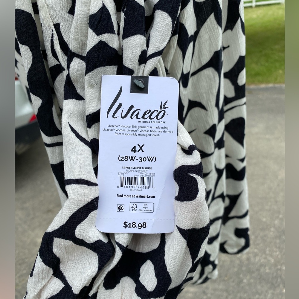 Terra & Sky NWT 4X (28~30) Light Weight v-neck  Longer /back Poet Sleeve - Picture 3 of 9